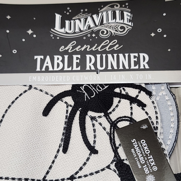 Pumpkin Table Runner with Spiders Trick or Treat 14" x 70" Halloween Table Decor - Picture 8 of 13